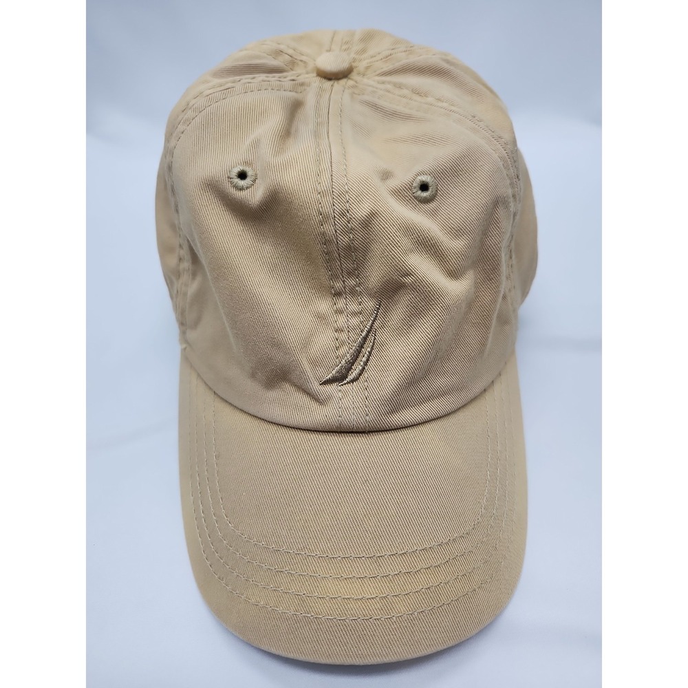 Nautica Slideback‎ Hat Tan One Size Adjustable Embroidered 6 Panel Cotton